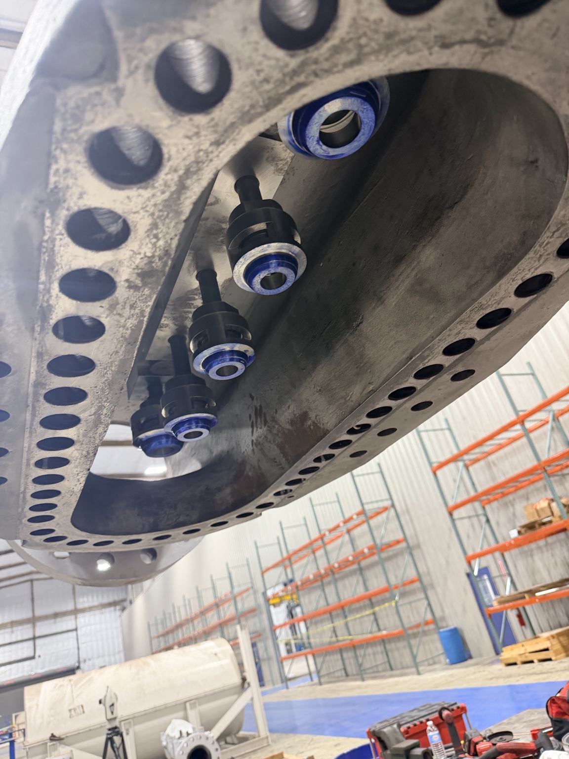 Interior view of turbine valve assembly